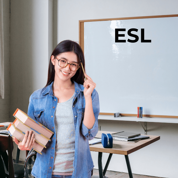 speaking English with confidence: asian girl learning ESL