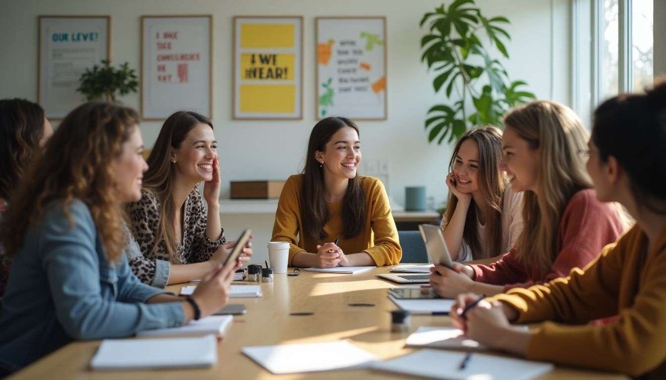 Students setting goals in a university classroom.